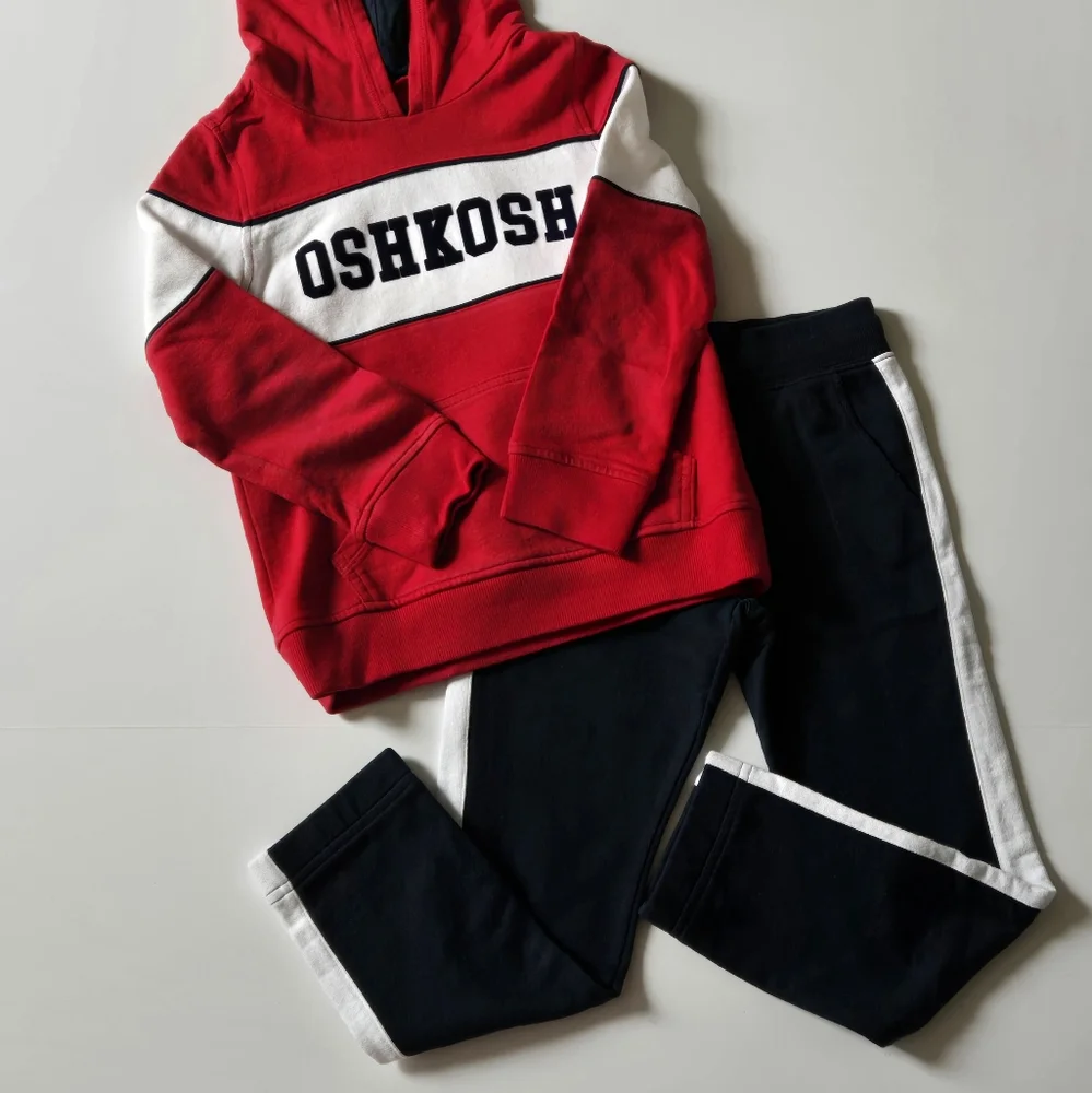 OshKosh/Red‎ Hoodie and Navy Blue Pants Set